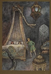 Płyta 3: „Wybiegł ze swojej kryjówki i zabił węża”, z Folk-Tales of Bengal ... Z 32 kolorowymi ilustracjami Warwicka Goble