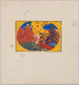 Berge (Probedruck für Kandinskys Buch Klänge, S. 63) autorstwa Wassily Kandinsky