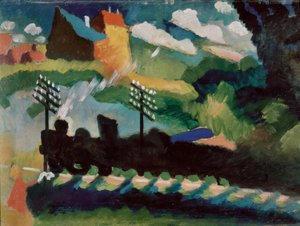 Kolej w pobliżu Murnau autorstwa Wassily Kandinsky