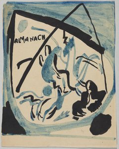 Projekt okładki almanachu „Der Blaue Reiter” autorstwa Wassily Kandinsky