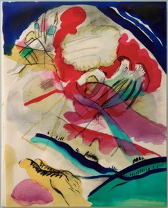 Szkicuj do obrazu z białymi liniami autorstwa Wassily Kandinsky