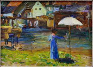 Kallmünz - Gabriele Münter malarstwo I autorstwa Wassily Kandinsky