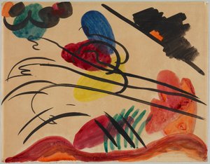 Z trzema jeźdźcami autorstwa Wassily Kandinsky