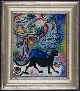 Fantastyczny ptak i czarna pantera autorstwa Wassily Kandinsky