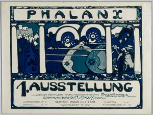 Plakat na pierwszą wystawę Falangi autorstwa Wassily Kandinsky