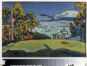 Posiadłość wiejska w Achtyrce. Obraz Vassily Kandinsky (lub Wassily Kandinsky lub Kandinskyj autorstwa Wassily Kandinsky