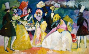 Społeczeństwo krynoliny. 1909 autorstwa Wassily Kandinsky