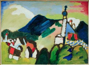 Studium dla Murnaua z kościołem II autorstwa Wassily Kandinsky