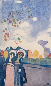 Dwie dziewczyny autorstwa Wassily Kandinsky