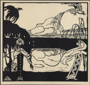 Dwa ptaki. 1907 autorstwa Wassily Kandinsky