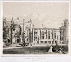 Zachodni aspekt opactwa Newstead, Nottinghamshire, c1860 autorstwa Waterlow and Sons