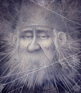 Merlin zamieniony w kamień, 2000 (mieszane media) autorstwa Wayne Anderson