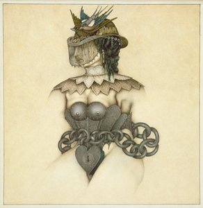 Victorian Bondage (ołówek i kolorowa kredka na papierze)