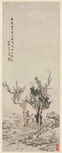 Stare drzewa nad zimowym potoku, 1551. autorstwa Wen Zhengming