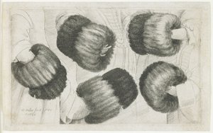 Muff w pięciu odsłonach, 1645-1646 autorstwa Wenceslaus Hollar