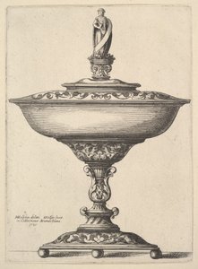 Szeroka filiżanka ze stopkami kulkowymi, 1646. autorstwa Wenceslaus Hollar