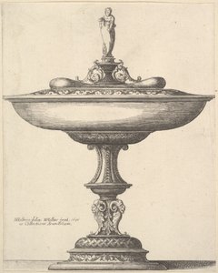 Szeroka filiżanka z ozdobną nóżką, 1646. autorstwa Wenceslaus Hollar