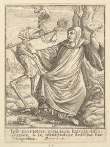 Opat z Tańca Śmierci, 1651. autorstwa Wenceslaus Hollar