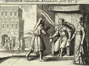 Abimelech gani Abrahama. Stan 2 autorstwa Wenceslaus Hollar