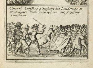 „Wszystkie pamiętne i cudowne uderzające łaski parlamentarne wpłynęły na przyznany temu naszemu narodowi angielskiemu na tym obszarze mniej niż 2 lata po Aº 1641 i 1642” autorstwa Wenceslaus Hollar
