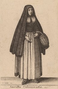 Pokojówka z Kolonii, 1643. autorstwa Wenceslaus Hollar