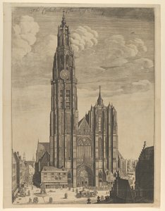 Katedra w Antwerpii Prospectus Tvrris Ecclesiae Cathedralis, 1649., 1649. autorstwa Wenceslaus Hollar