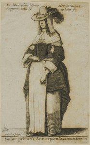 Kobieta z Antwerpii autorstwa Wenceslaus Hollar