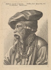 Brodaty mężczyzna z łańcuszkiem, 1647. autorstwa Wenceslaus Hollar