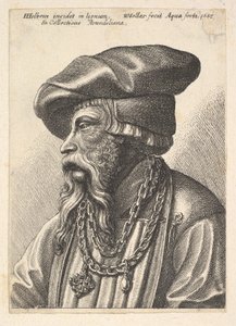 Brodaty mężczyzna z łańcuszkiem, 1647. autorstwa Wenceslaus Hollar