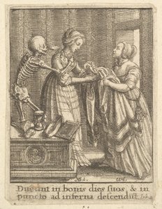 Oblubienica z Tańca Śmierci, 1651. autorstwa Wenceslaus Hollar
