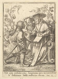 Kardynał, z Tańca Śmierci, 1651. autorstwa Wenceslaus Hollar