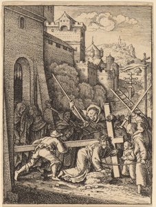 Niesienie krzyża autorstwa Wenceslaus Hollar