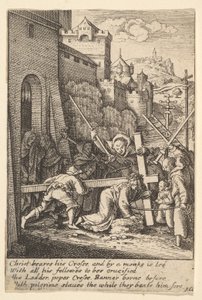 Niesienie krzyża, 1625-77. autorstwa Wenceslaus Hollar