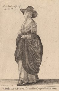 Kobieta najlepszej jakości z Londynu, 1643. autorstwa Wenceslaus Hollar