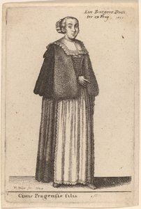 Córka obywatela Pragi autorstwa Wenceslaus Hollar