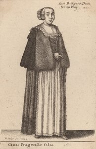 Córka obywatela Pragi, 1643. autorstwa Wenceslaus Hollar