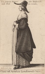 Obywatele lub Rzemieślnicy Londynu, 1643. autorstwa Wenceslaus Hollar