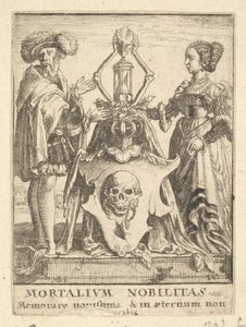 Herb śmierci, z Tańca Śmierci, 1651. autorstwa Wenceslaus Hollar