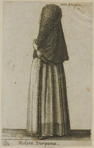 Kobieta z Dieppe autorstwa Wenceslaus Hollar