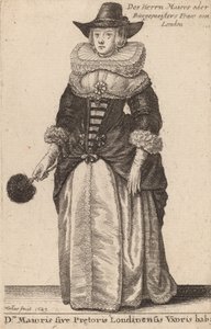 Dni Maioris lub Praetoris Londinensis Vxoris Hab:, 1649. autorstwa Wenceslaus Hollar