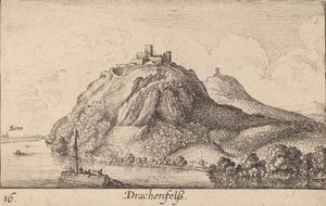 Drachenfels, 1635. autorstwa Wenceslaus Hollar