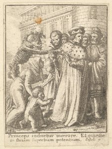 Książę, z Tańca Śmierci, 1651. autorstwa Wenceslaus Hollar