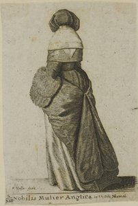 Angielska szlachcianka w zimowej odzieży autorstwa Wenceslaus Hollar