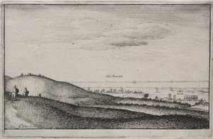 Widoki angielskie: Old Shoreham, 1645. autorstwa Wenceslaus Hollar