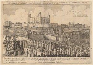 Egzekucja Thomasa Wentwortha autorstwa Wenceslaus Hollar