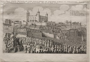 Egzekucja hrabiego Strafford autorstwa Wenceslaus Hollar
