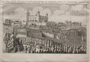 Egzekucja hrabiego Strafford, 1641. autorstwa Wenceslaus Hollar