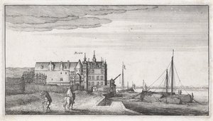 Widok kancelarii nad Renem w pobliżu Bonn autorstwa Wenceslaus Hollar