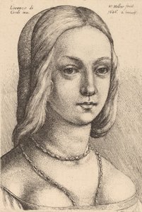 Głowa kobiety patrząc w prawo. autorstwa Wenceslaus Hollar
