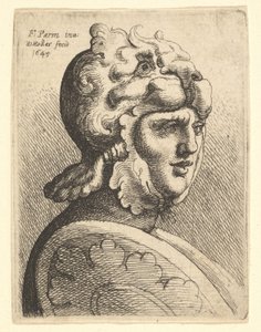Głowa w hełmie, 1645. autorstwa Wenceslaus Hollar